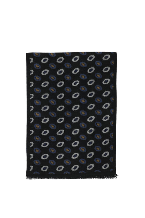 Dark Navy Patterned Scarf