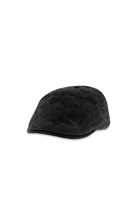 Light Gray Herringbone Wool Cap