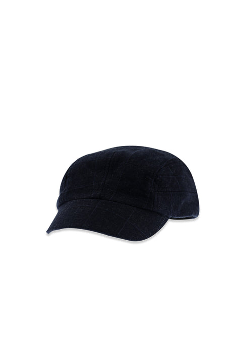 Dark Anthracite Plaid Wool Cap