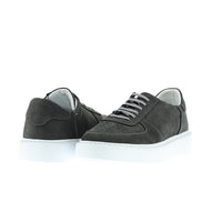 Medium Gray Leather Sneaker Shoes