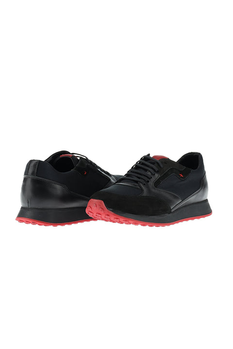 Black Leather Sneaker Shoes