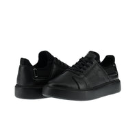 Black Leather Sneaker Shoes