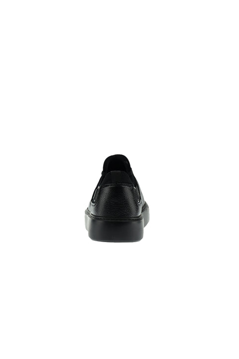 Black Leather Sneaker Shoes