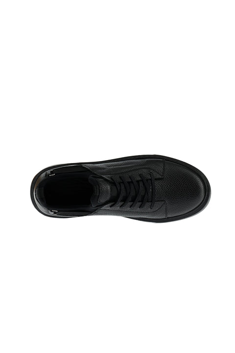 Black Leather Sneaker Shoes