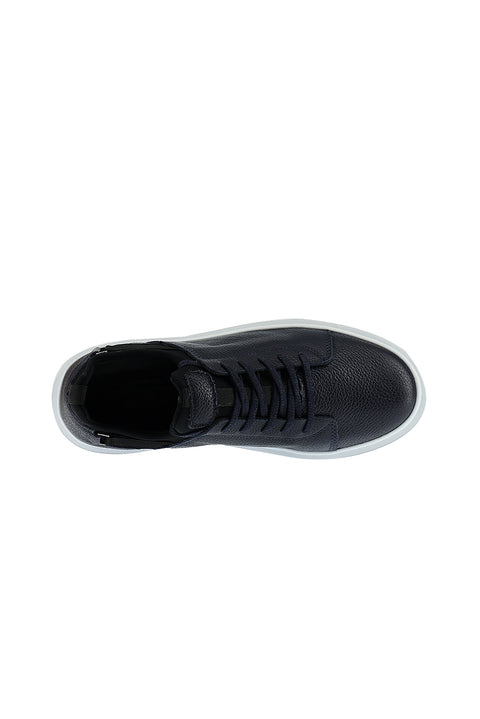 Dark Navy Leather Sneaker Shoes