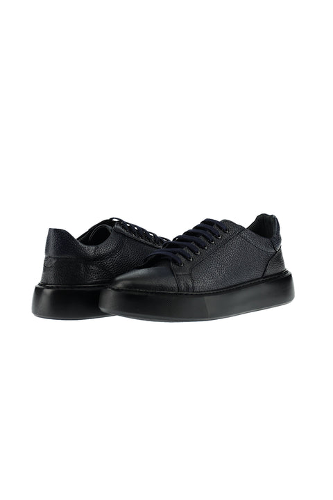 Dark Navy Leather Sneaker Shoes