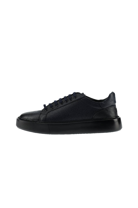 Dark Navy Leather Sneaker Shoes