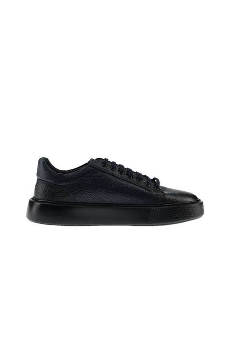 Dark Navy Leather Sneaker Shoes