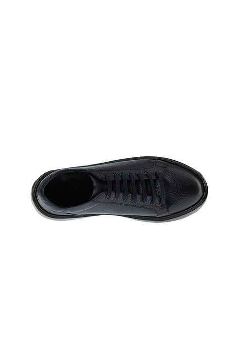 Dark Navy Leather Sneaker Shoes