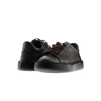 Dark Brown Leather Sneaker Shoes
