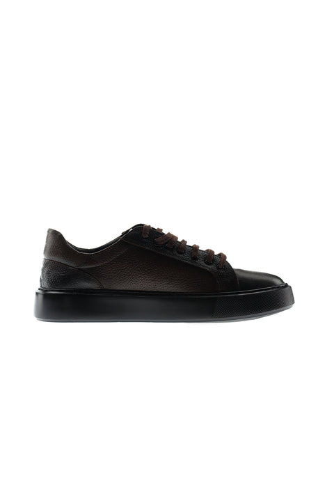 Dark Brown Leather Sneaker Shoes