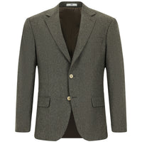 Light Brown 8 Drop Muscle Fit Long Athletic Cut Wool Classic Patterned Jacket