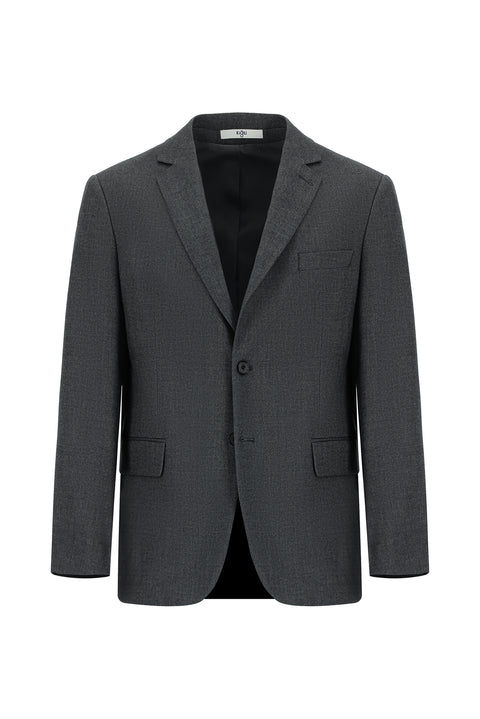 Light Gray 4-Drop Relaxed Fit Classic Patterned Jacket