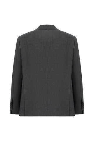  Açık Füme 4 Drop Relaxed Fit Rahat Kesim Klasik Desenli Ceket