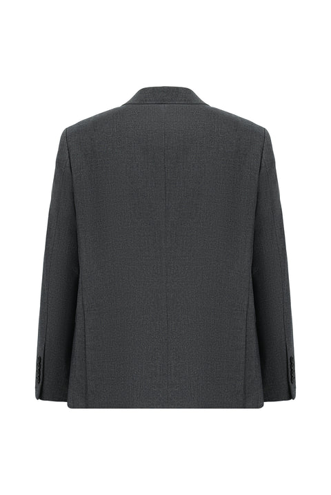 Light Gray 4-Drop Relaxed Fit Classic Patterned Jacket