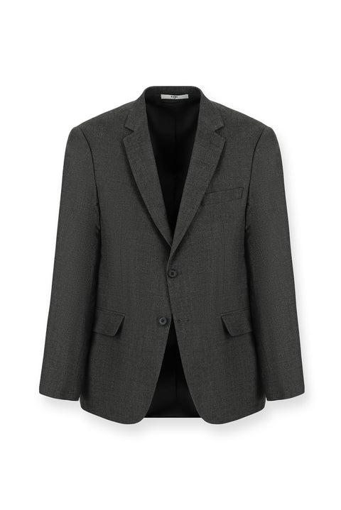 Medium Gray 4-Drop Relaxed Fit Classic Patterned Jacket