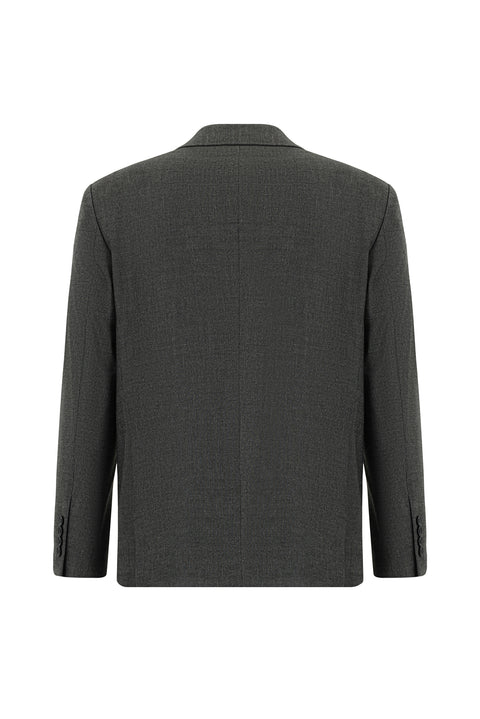 Medium Gray 4-Drop Relaxed Fit Classic Patterned Jacket