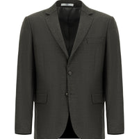 Dark Brown 4-Drop Relaxed Fit Classic Patterned Jacket