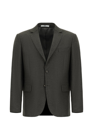  Koyu Kahve 4 Drop Relaxed Fit Rahat Kesim Klasik Desenli Ceket