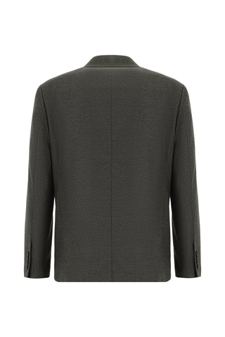  Koyu Kahve 4 Drop Relaxed Fit Rahat Kesim Klasik Desenli Ceket