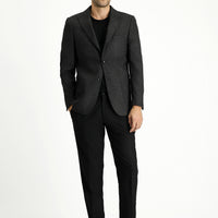 Black 6 Drop Regular Fit Standard Cut Patterned Lycra Sport Jacket