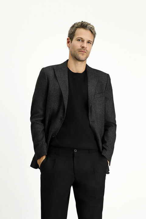 Black 6 Drop Regular Fit Standard Cut Patterned Lycra Sport Jacket