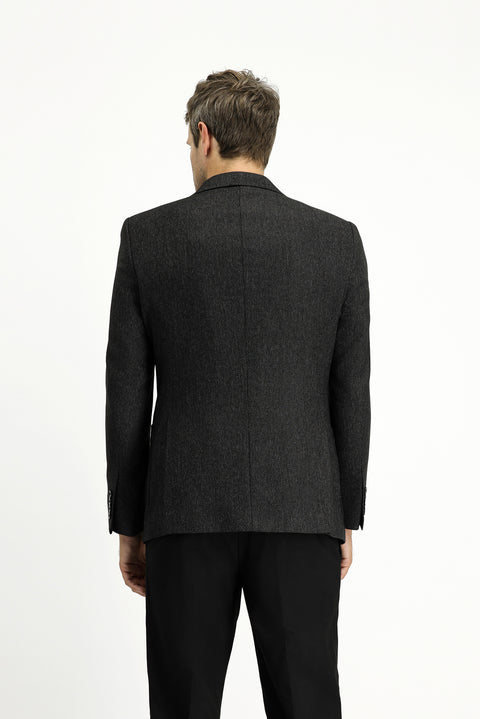Black 6 Drop Regular Fit Standard Cut Patterned Lycra Sport Jacket