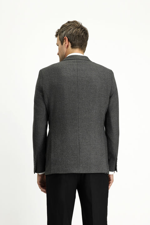 Medium Anthracite 6 Drop Regular Fit Standard Cut Patterned Lycra Sport Jacket