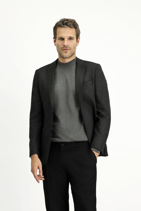 Black 7 Drop Super Slim Fit Extra Narrow Cut Patterned Sport Jacket