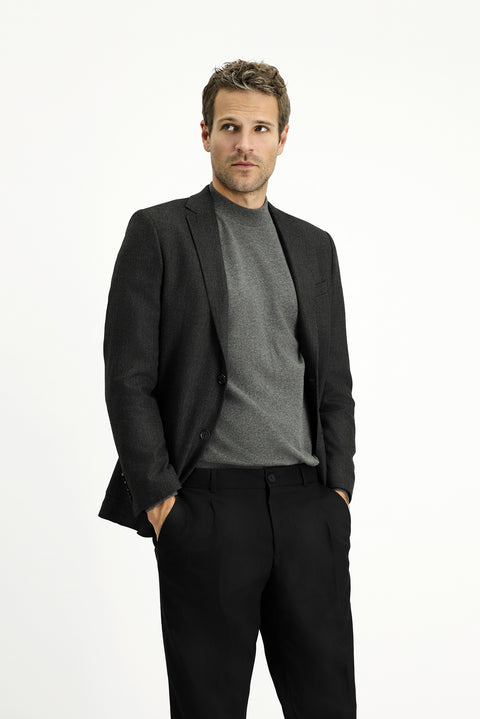 Black 7 Drop Super Slim Fit Extra Narrow Cut Patterned Sport Jacket