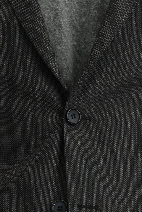 Black 7 Drop Super Slim Fit Extra Narrow Cut Patterned Sport Jacket
