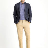 Dark Navy 7 Drop Super Slim Fit Extra Narrow Cut Patterned Sport Jacket