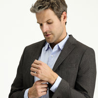 Dark Brown 7 Drop Super Slim Fit Extra Narrow Cut Patterned Sport Jacket