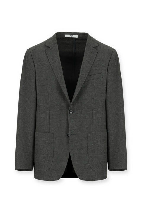 Medium Anthracite 7 Drop Super Slim Fit Extra Narrow Cut Patterned Sport Jacket
