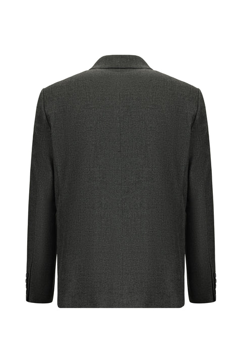Dark Anthracite 4-Drop Relaxed Fit Classic Patterned Jacket