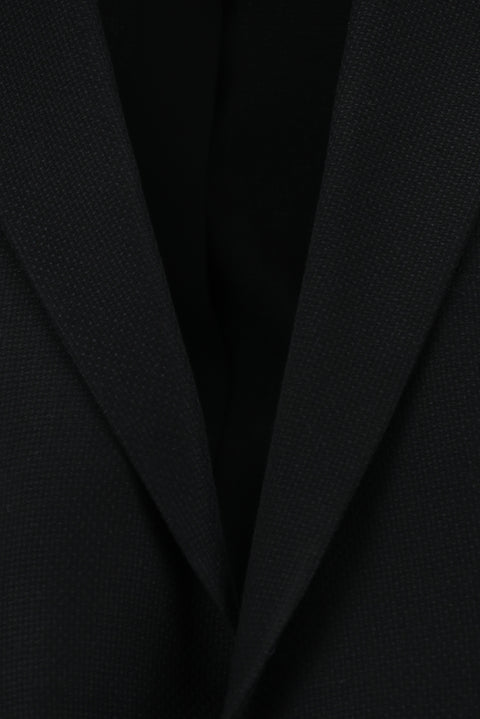 Black 4-Drop Relaxed Fit Classic Patterned Jacket