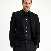 Black 7 Drop Slim Fit Patterned Classic Jacket
