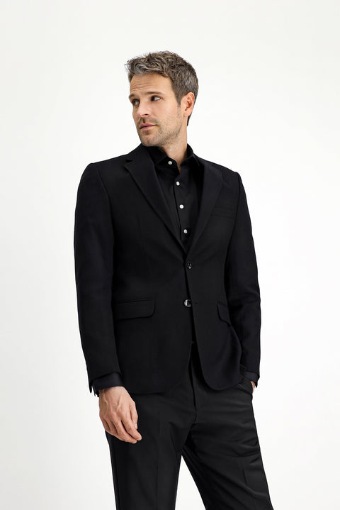 Black 7 Drop Slim Fit Patterned Classic Jacket