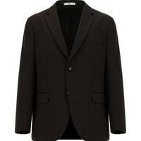 Dark Brown 4-Drop Relaxed Fit Classic Patterned Knit Jacket