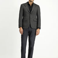 Dark Gray 7 Drop Slim Fit Classic Patterned Knit Jacket