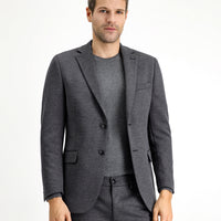 Medium Anthracite 6 Drop Regular Fit Classic Patterned Knit Jacket