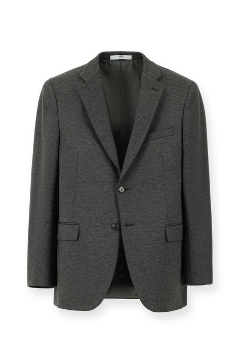 Medium Anthracite 6 Drop Regular Fit Classic Patterned Knit Jacket