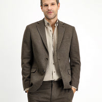 Dark Mink 6 Drop Regular Fit Classic Patterned Knit Jacket