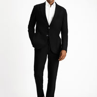 Black 4-Drop Relaxed Fit Patterned Cotton Jacket