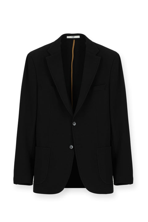 Black 7 Drop Slim Fit Patterned Cotton Jacket