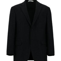Koyu Lacivert 4 Drop Relaxed Fit Rahat Kesim Yünlü Klasik Desenli İtalyan Ceket