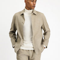 Medium Mink 6 Drop Regular Fit Standard Cut Wool Striped Sport Jacket