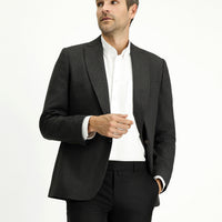 Dark Anthracite 6 Drop Regular Fit Striped Double-Breasted Jacket