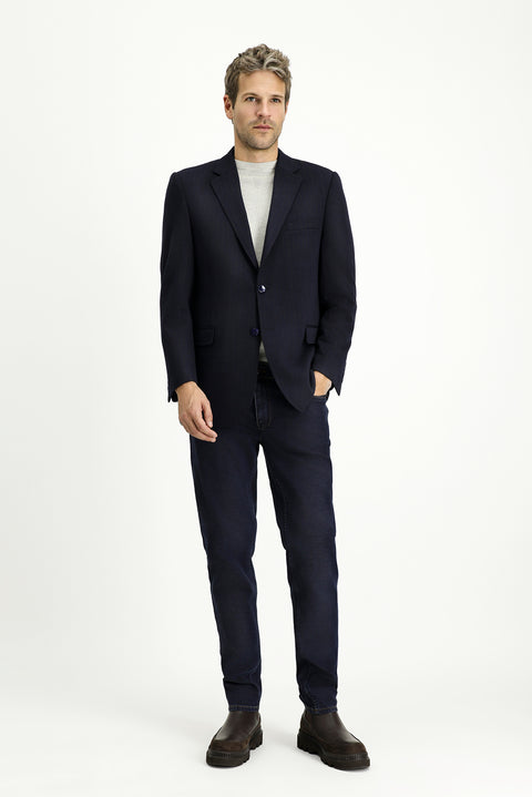 Black Navy 4 Drop Relaxed Fit Classic Striped Knit Jacket