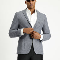 Indigo 4 Drop Relaxed Fit Wool Striped Sport Knit Jacket